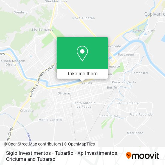 Siglo Investimentos - Tubarão - Xp Investimentos map