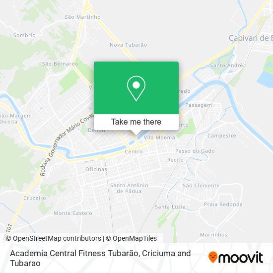 Mapa Academia Central Fitness Tubarão