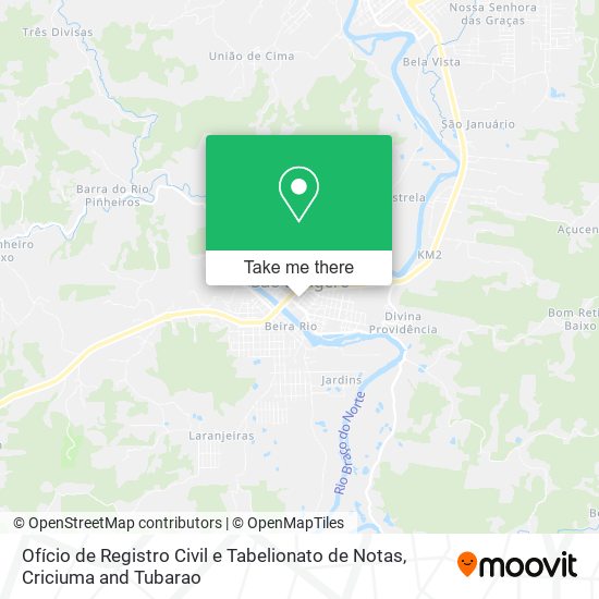 Ofício de Registro Civil e Tabelionato de Notas map