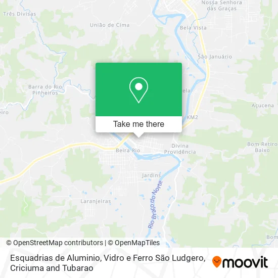 Esquadrias de Aluminio, Vidro e Ferro São Ludgero map