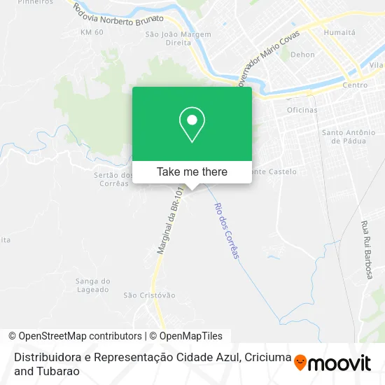 Distribuidora e Representação Cidade Azul map