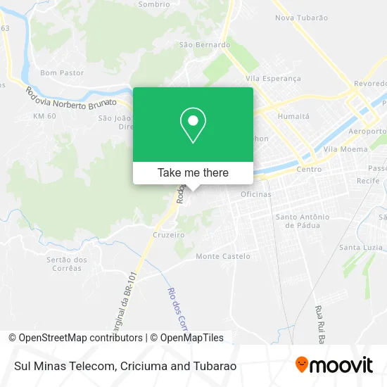 Sul Minas Telecom map