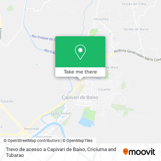 Trevo de acesso a Capivari de Baixo map
