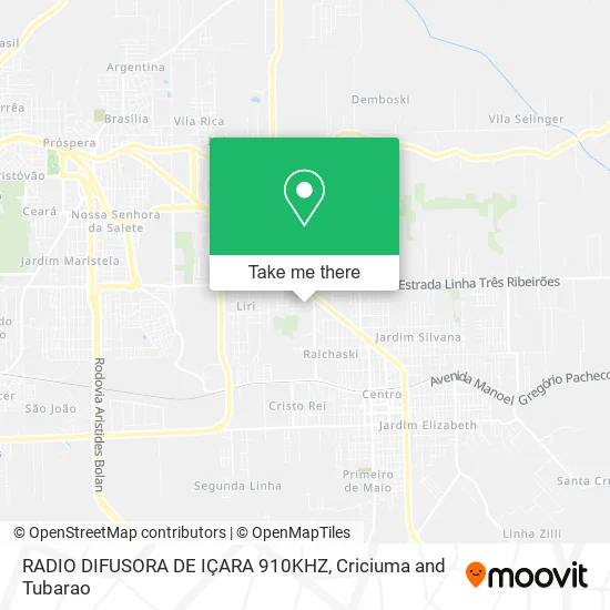 RADIO DIFUSORA DE IÇARA 910KHZ map