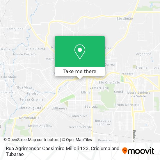 Rua Agrimensor Cassimiro Milioli 123 map