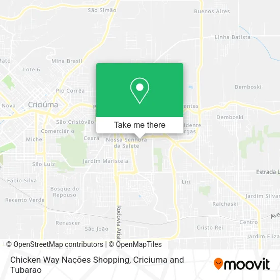 Chicken Way Nações Shopping map