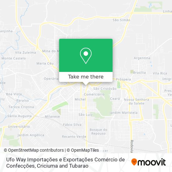 Ufo Way Importações e Exportações Comércio de Confecções map