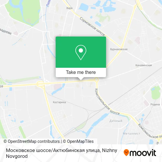 Московское шоссе / Актюбинская улица map