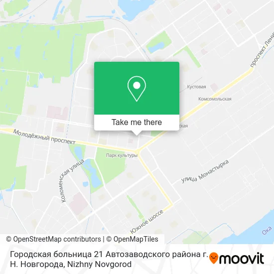 Городская больница 21 Автозаводского района г. Н. Новгорода map