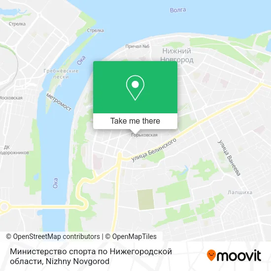 Министерство спорта по Нижегородской области map