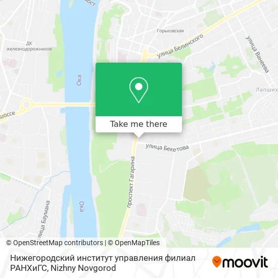 Нижегородский институт управления филиал РАНХиГС map
