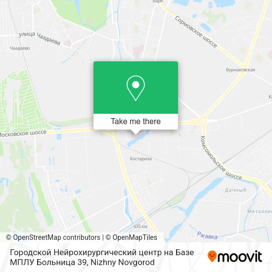 Городской Нейрохирургический центр на Базе МПЛУ Больница 39 map