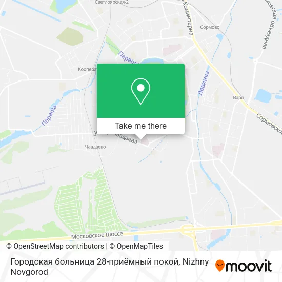 Городская больница 28-приёмный покой map