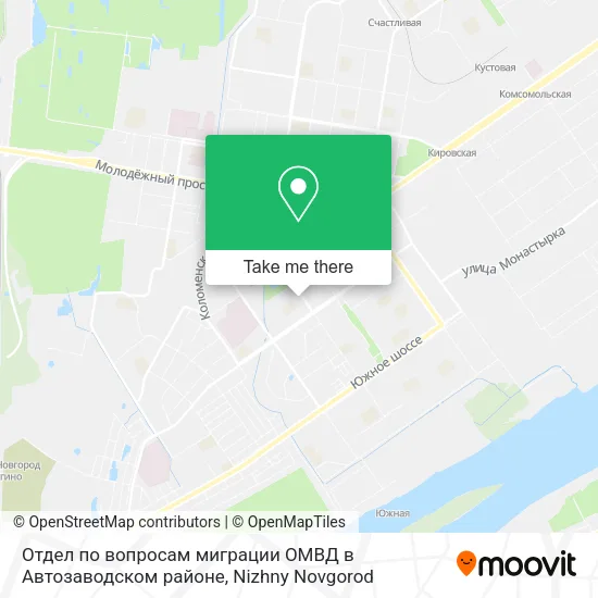 Отдел по вопросам миграции ОМВД в Автозаводском районе map