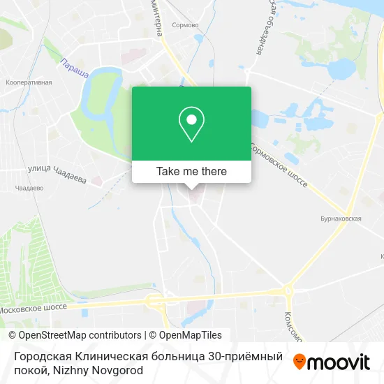 Городская Клиническая больница 30-приёмный покой map