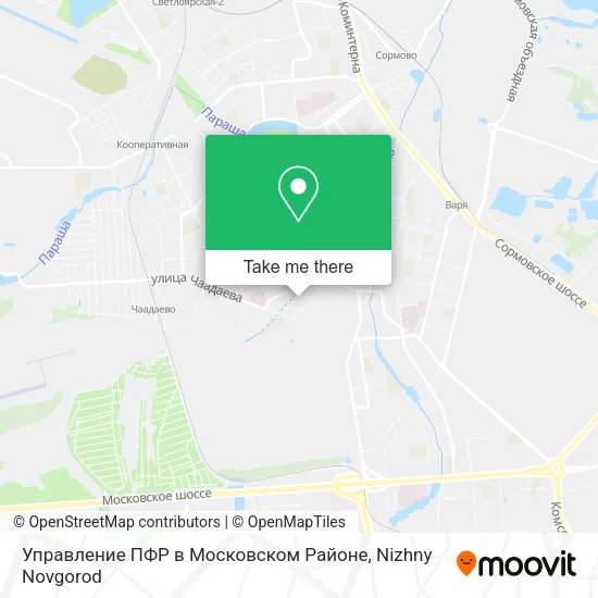 Управление ПФР в Московском Районе map