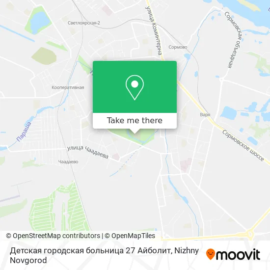 Детская городская больница 27 Айболит map