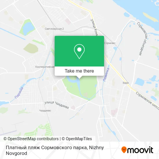 Платный пляж Сормовского парка map
