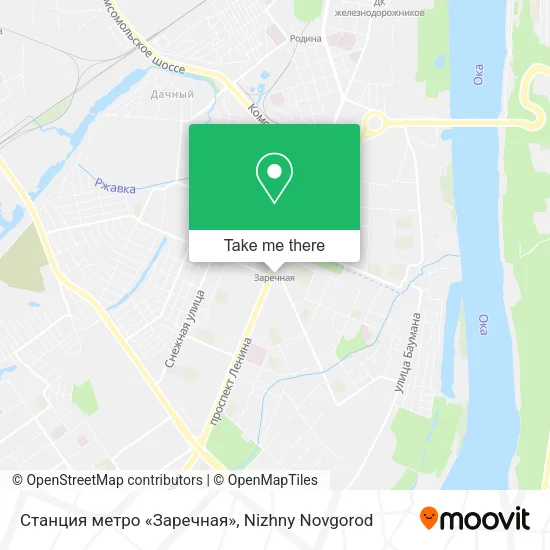 Станция метро «Заречная» map