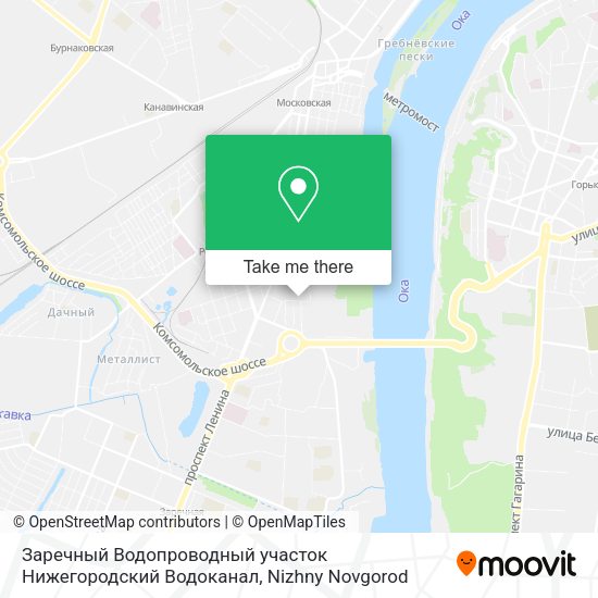 Заречный Водопроводный участок Нижегородский Водоканал map