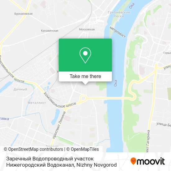 Заречный Водопроводный участок Нижегородский Водоканал map
