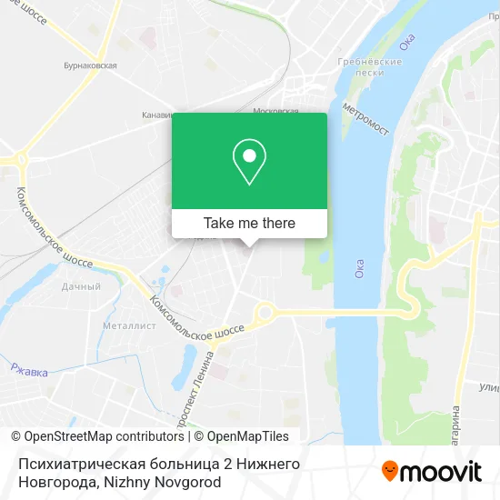Психиатрическая больница 2 Нижнего Новгорода map
