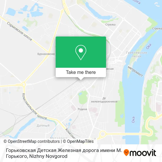 Горьковская Детская Железная дорога имени М. Горького map