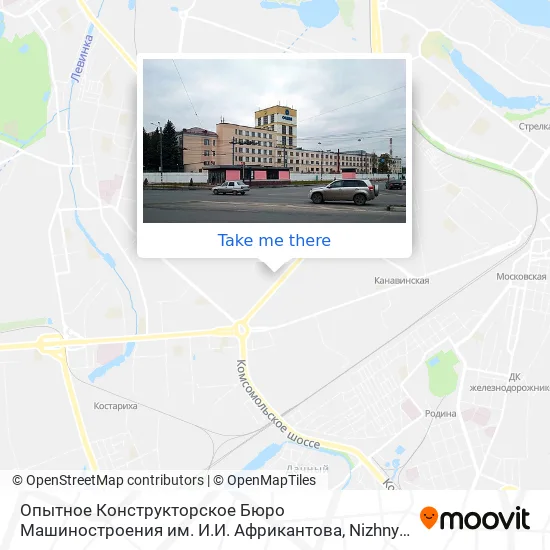 Опытное Конструкторское Бюро Машиностроения им. И.И. Африкантова map