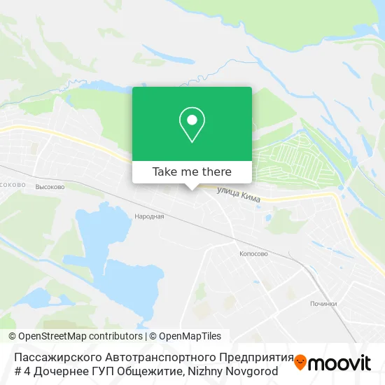 Пассажирского Автотранспортного Предприятия # 4 Дочернее ГУП Общежитие map