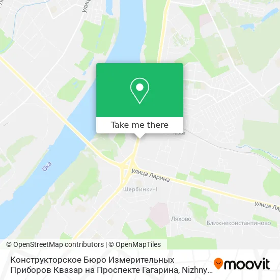 Конструкторское Бюро Измерительных Приборов Квазар на Проспекте Гагарина map