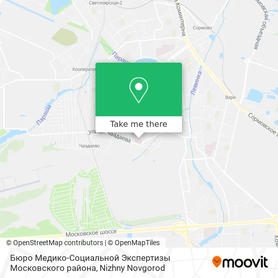 Бюро Медико-Социальной Экспертизы Московского района map