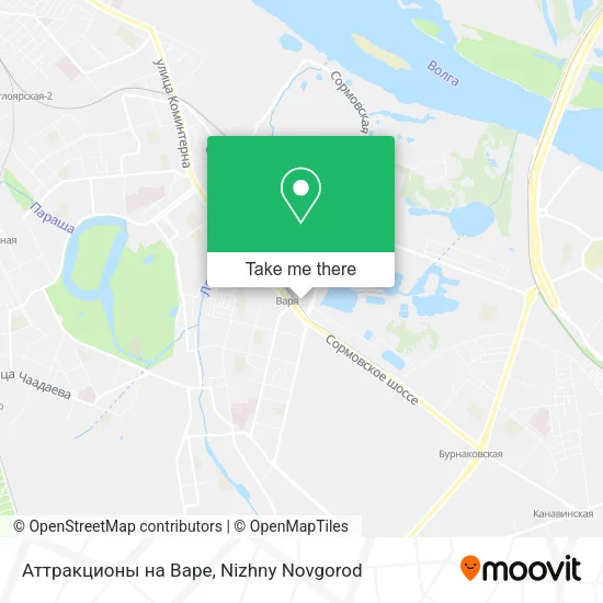 Аттракционы на Варе map