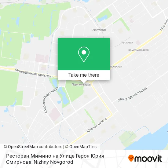 Ресторан Мимино на Улице Героя Юрия Смирнова map