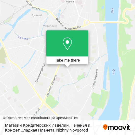 Магазин Кондитерских Изделий, Печенья и Конфет Сладкая Планета map