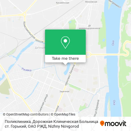 Поликлиника, Дорожная Клиническая  Больница ст. Горький, ОАО РЖД map