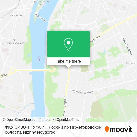 ФКУ СИЗО-1 ГУФСИН России по Нижегородской области map