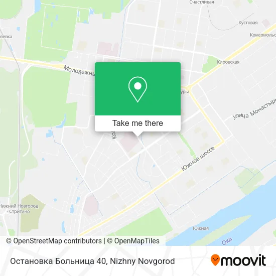 Остановка Больница 40 map