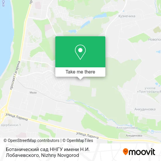 Ботанический сад ННГУ имени Н.И. Лобачевского map