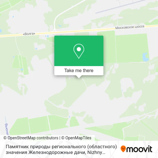 Памятник природы регионального (областного) значения Железнодорожные дачи map