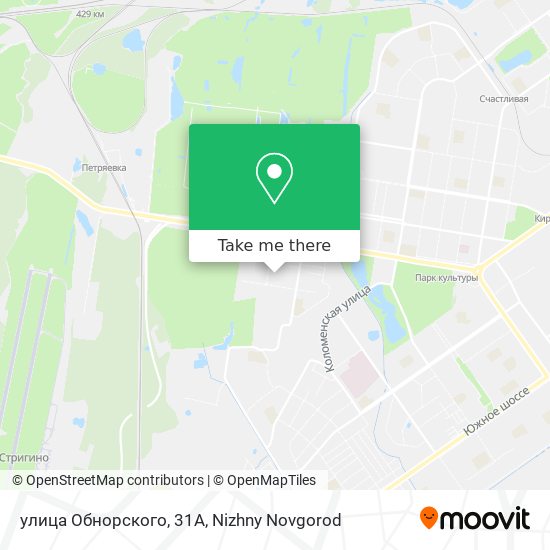 улица Обнорского, 31А map