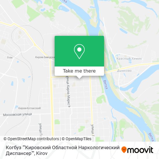 Когбуз ""Кировский Областной Наркологический Диспансер"" map