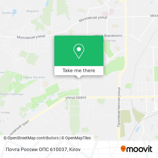 Почта России ОПС 610037 map