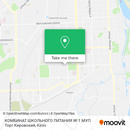 КОМБИНАТ ШКОЛЬНОГО ПИТАНИЯ № 1 МУП Торг Кировский map