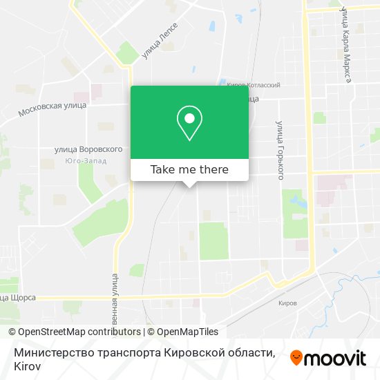 Министерство транспорта Кировской области map