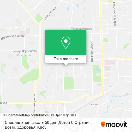 Специальная школа 50 для Детей С Огранич. Возм. Здоровья map
