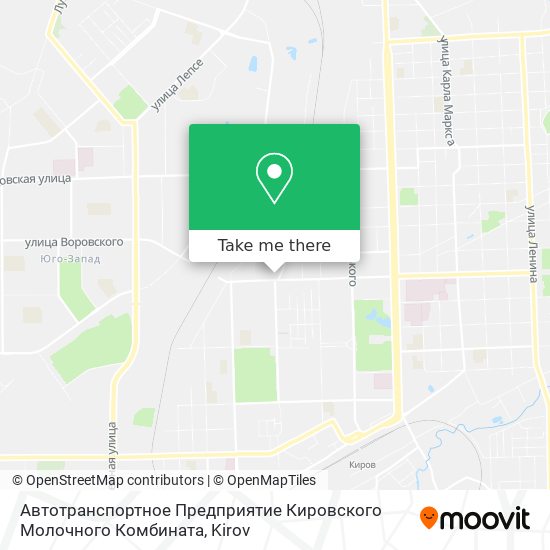 Автотранспортное Предприятие Кировского Молочного Комбината map