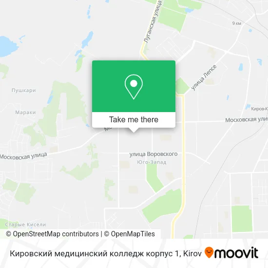 Кировский медицинский колледж корпус 1 map