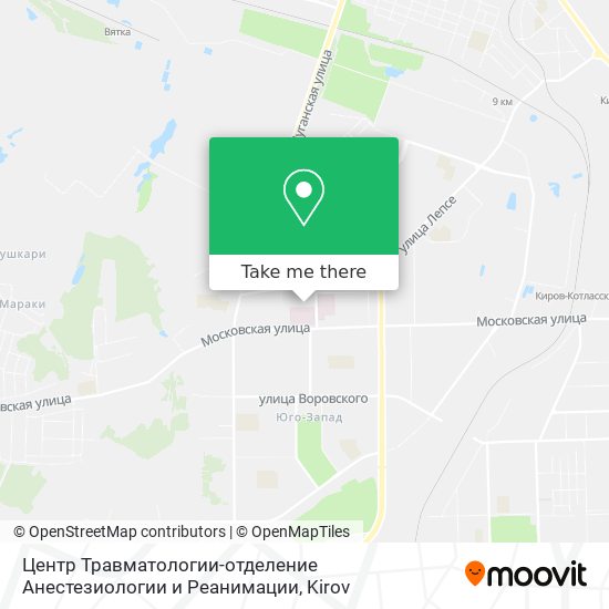 Центр Травматологии-отделение Анестезиологии и Реанимации map