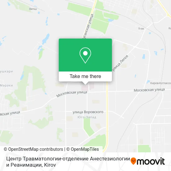 Центр Травматологии-отделение Анестезиологии и Реанимации map