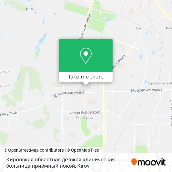 Кировская областная детская клиническая больница-приёмный покой map